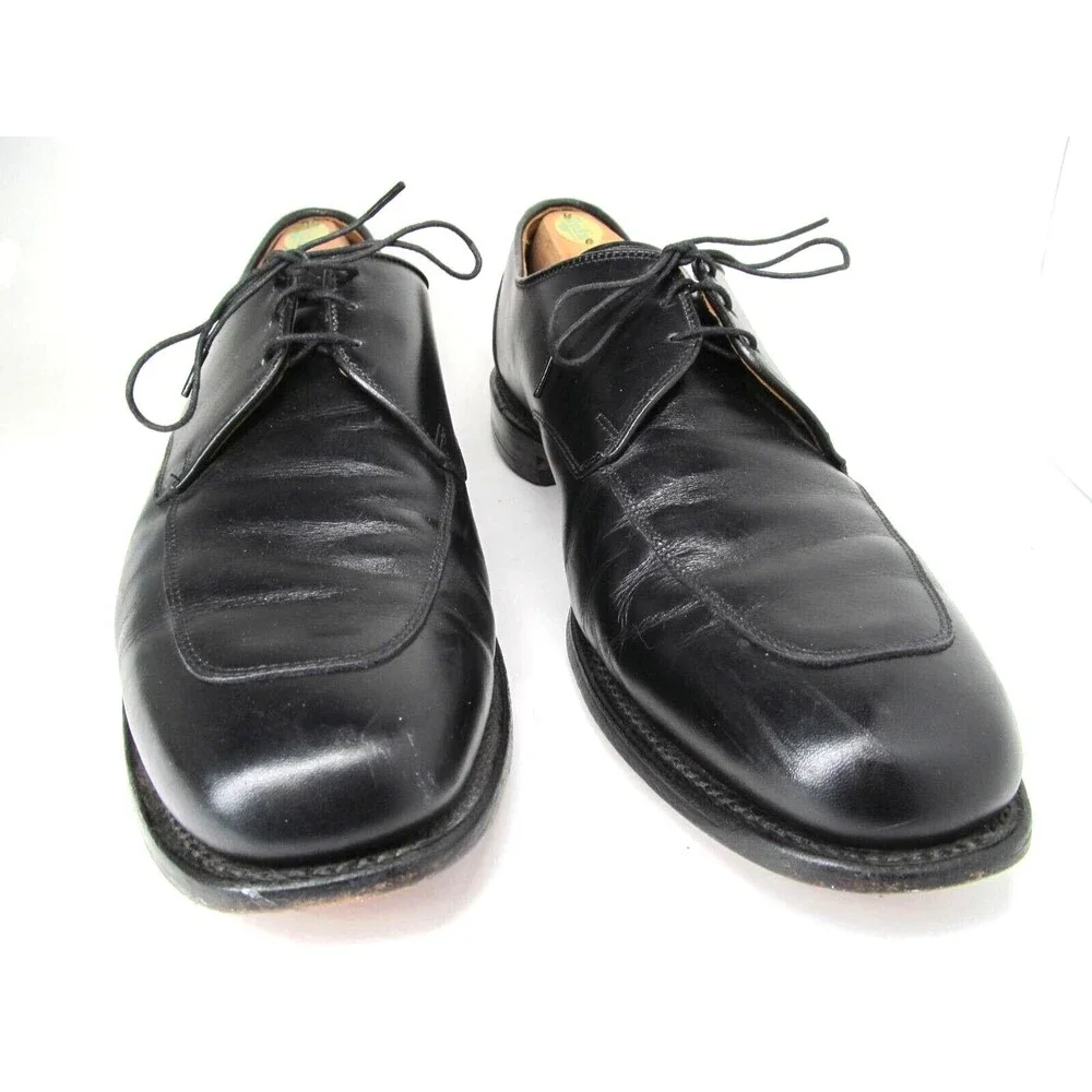 Allen Edmonds Burton Mens black Leather Apron Toe Lace Up Derbys Size US 12 D